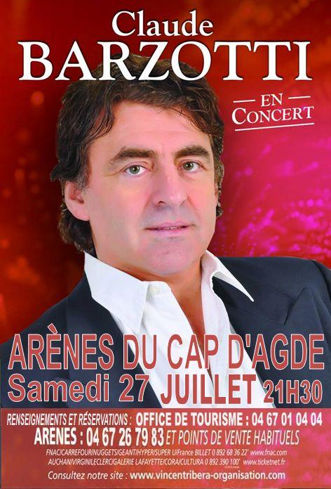 affiche concert au Cap d'Agde le 27 juillet 2013