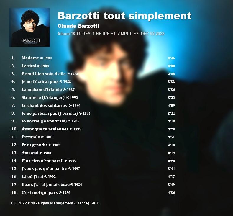 Barzotti tout simplement album