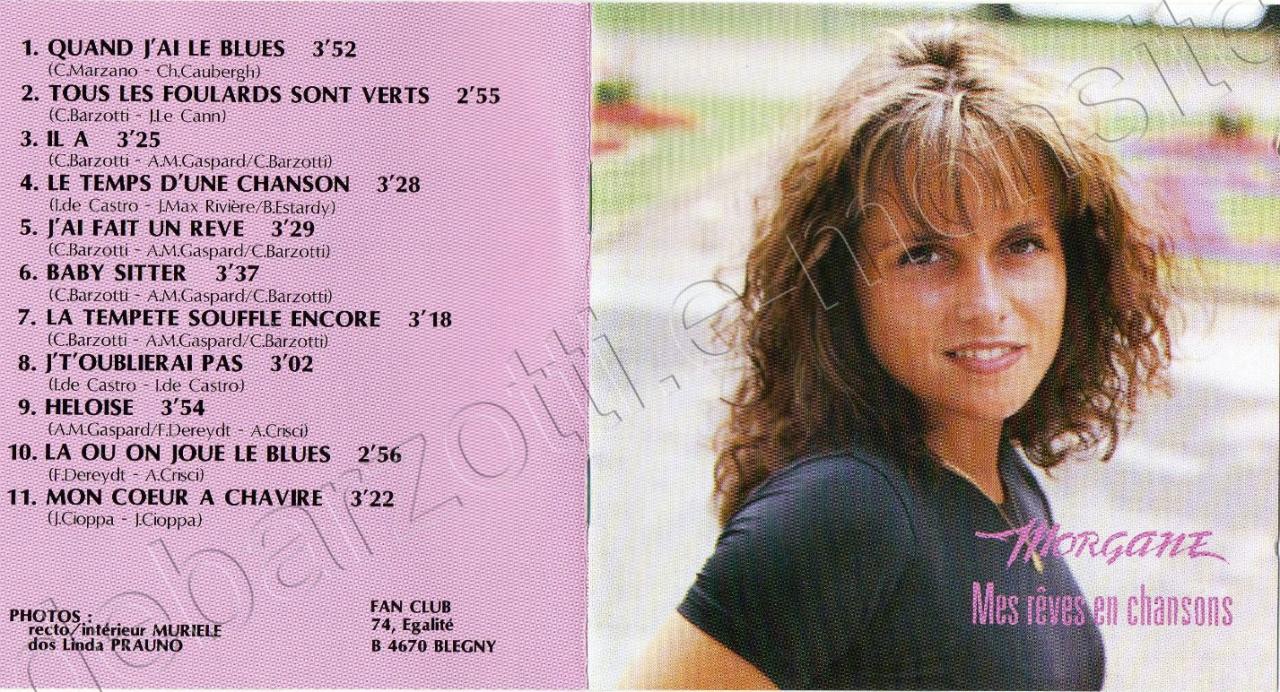 livret CD Morgane "Mes rêves en chansons" 1994