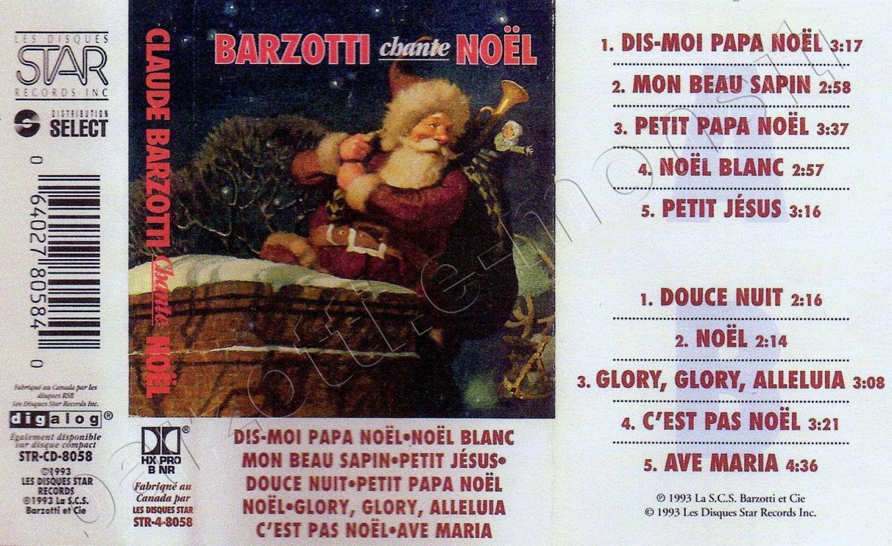 K7 audio Claude Barzotti Chante noël Canada