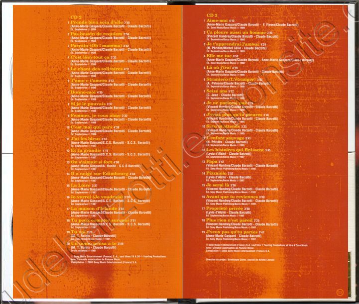 livret pages  22 & 23 , 24  et CD 3