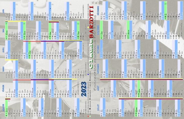 Mini calendrier 2023 verso